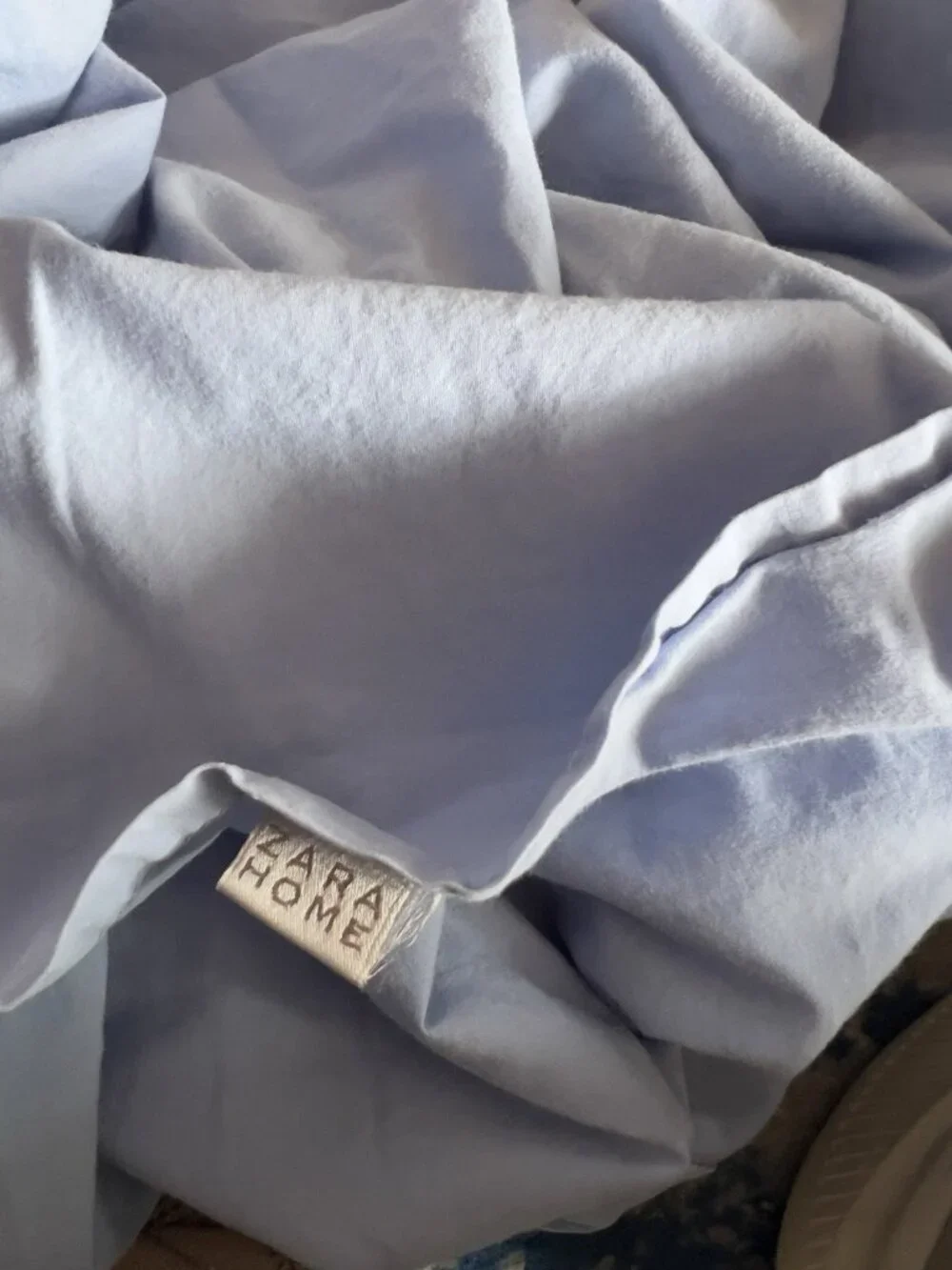 ZARA HOME Queen Flat Sheet Blue 100% Cotton 86